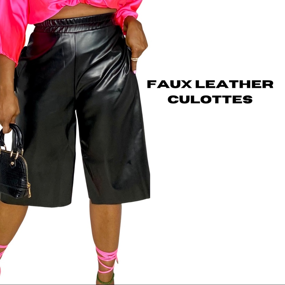 Faux Leather Culottes